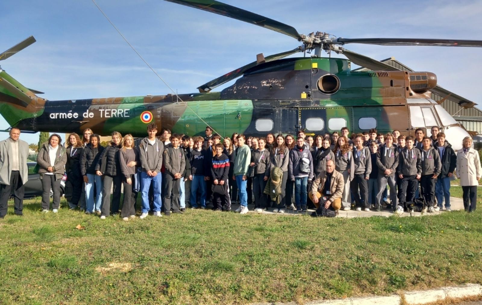 Visuel : Sortie pdagogique au Groupement Aromobilit de la Section Technique de lArme de Terre (GAMSTAT) pour les classes de 31 et 34 